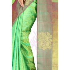 Vijayalashmi  Green Magenta Kanchipuram Silk Saree [विजयलक्श्मी हरीत काञ्चीपुरं कौशेय शाटिका]